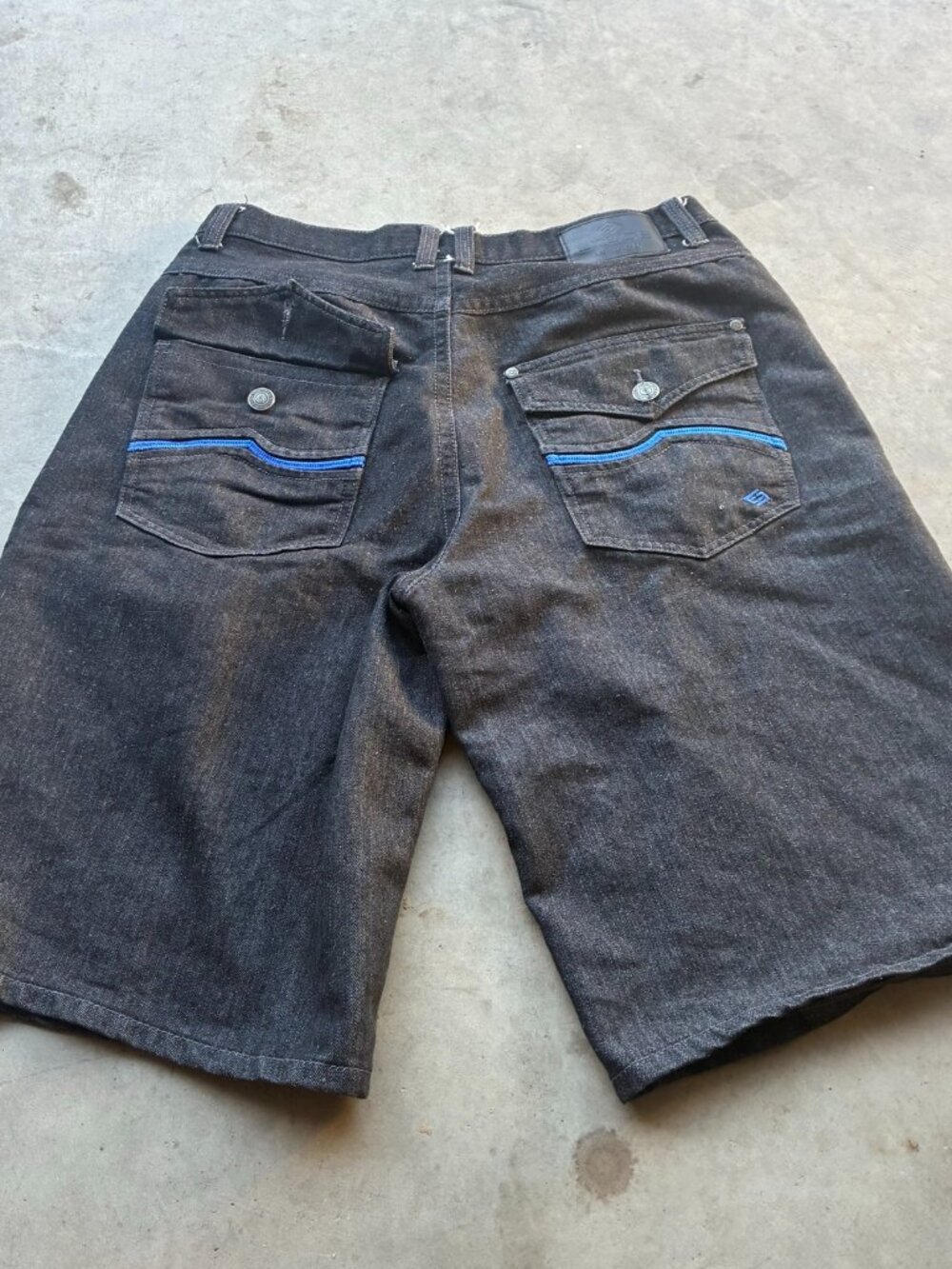 Y2K Enyce Blue-Stitch Denim Jean Shorts